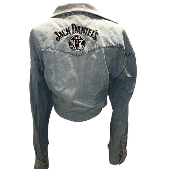 Rare Vintage 90s wrangler x jack Daniel's cropped women's denim jacket - Picture 3 of 9